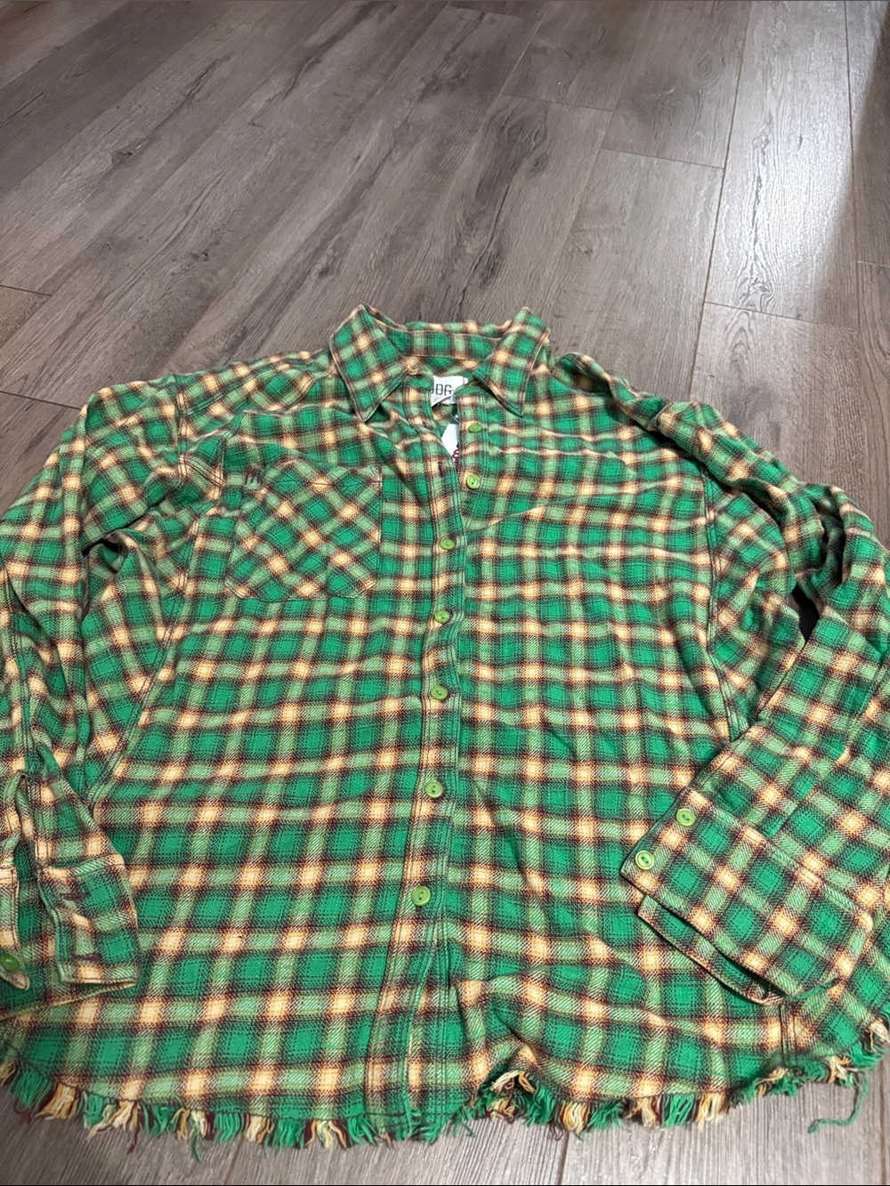 BDG Urban Outfitters green plaid shirt small NWT